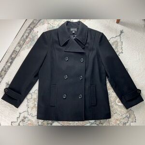 Braetan Women’s Double Breasted Wool Pea Coat Jacket Black XL